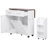 K&K 47.2" Farmhouse Kitchen Island With Drop Leaf, Kitchen Storage Island With Removable Side Racks, Two Drawers, Rolling Kitchen Cart On Wheels With Towel Rack, For Home, Kitchen, Dining Room, White-1440168637