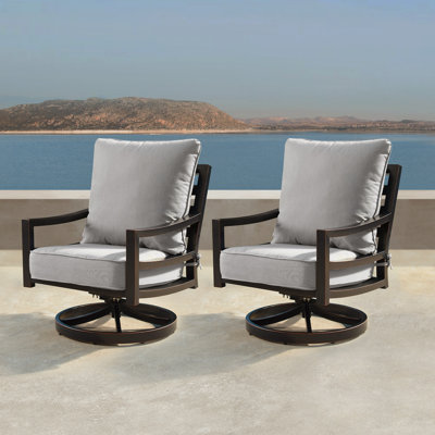 Chaise de patio pivotante avec coussins Mhyrren