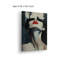 «Dark Abstract Portrait with Red Lips Canvas», art mural 12 po x 18 po pour bureau de chambre à coucher