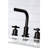 Kingston Brass Millennium Two-Handle 3-Hole Deck Mount Widespread Bathroom Faucet with Brass Pop-Up Drain-45368779