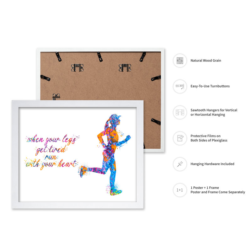«Run with Your Heart No3», Affiche, Encadrement blanc, H 08 po x l 10 po