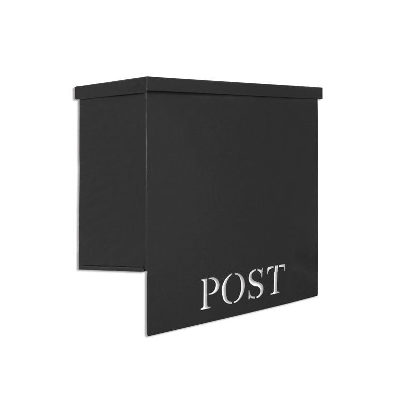 Black Metal Wall Mounted Waterproof Mailbox