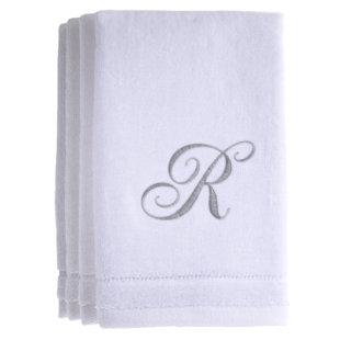 Ensemble de serviettes 4 pièces monogrammées 100% coton (Ensemble de 4)