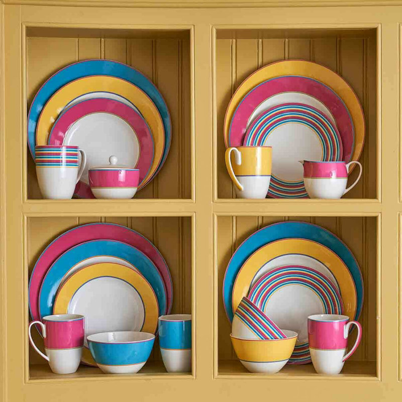 11.5" Dinner Plate in Yellow, Blue
