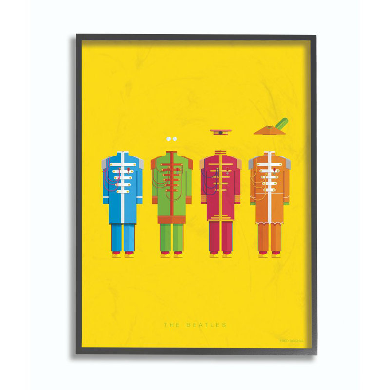 «The Beatles Famous People Char certaine Fashion Design», impression sur toile, Giclée encadrée noir minuit
