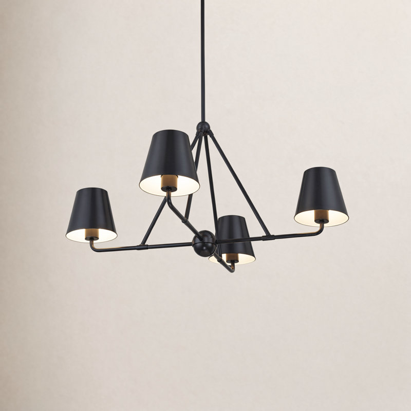 Kinston 4-Light Chandelier, Black, Black