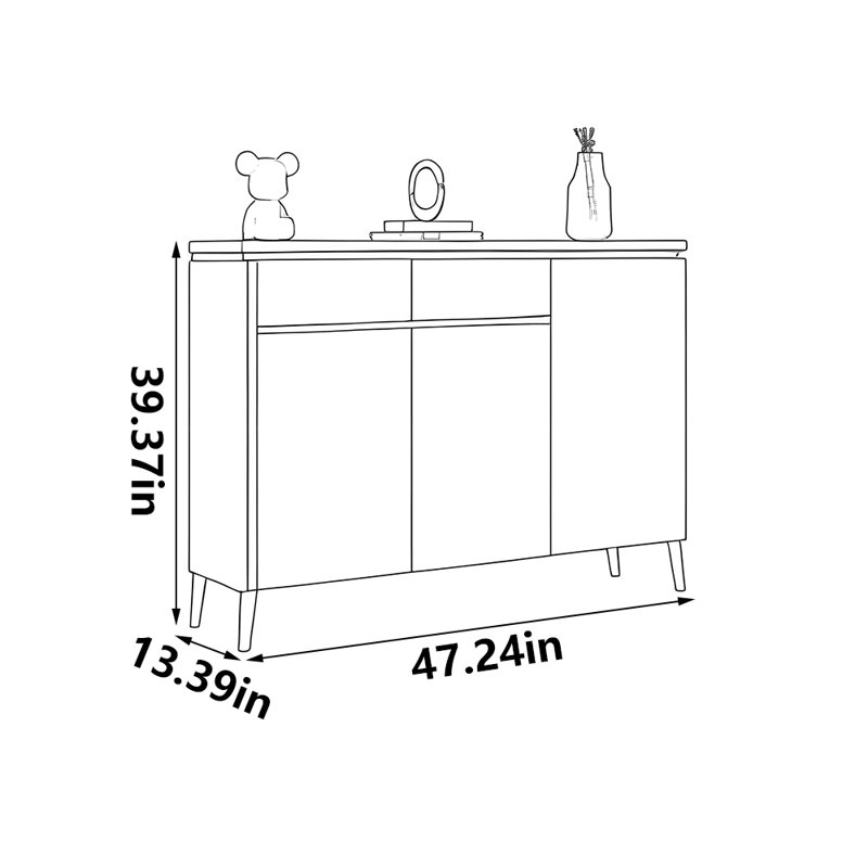 Durst 26 Pair Shoe Storage Cabinet, 39.37" H x 47.24" W x 13.39" D, Gray