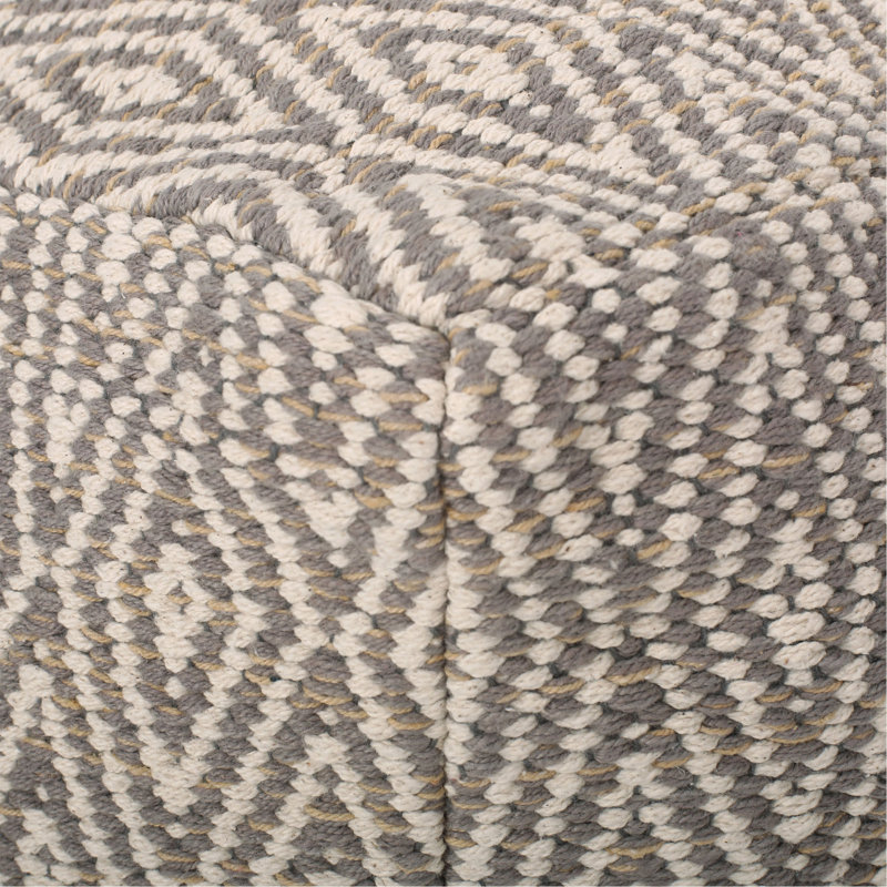 Hand Crafted Cotton Pouf（ONLY OTTOMAN), Beige