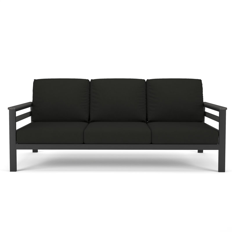 Canapé d'extérieur Townsend de 80 po de largeur avec coussins Sunbrella®, Coastal Grey, Toile Sunbrella® noir