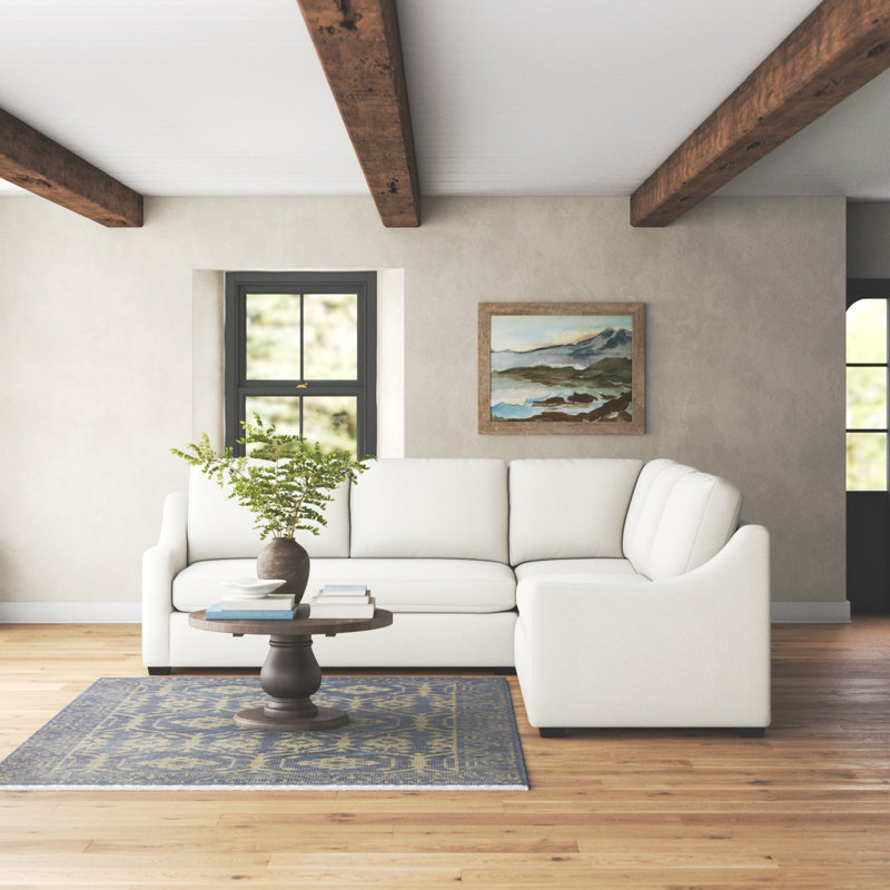 Cranbrook Upholstered L-Shaped Sectional Symmetrical, Nomad Snow Crypton® Chenille