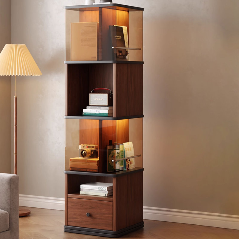 Vitrines en bois manufacturé brun noisette