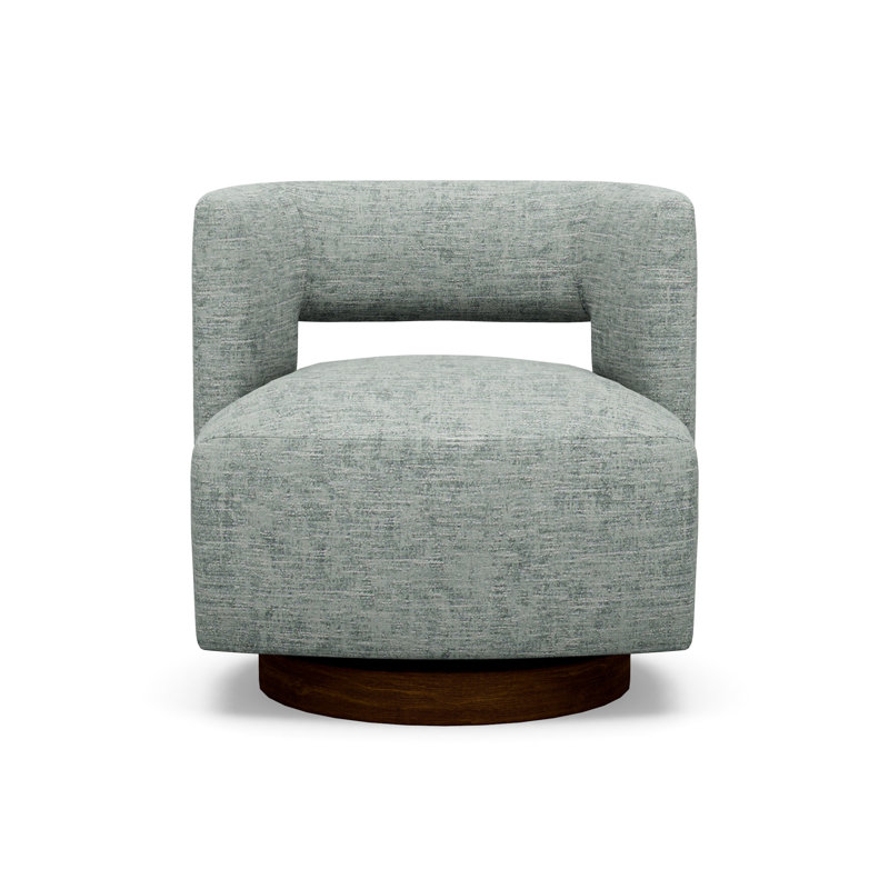 Crystle Swivel Barrel Chair, 9637-49, Walnut