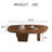 47.4" Modern Brown Coffee Table For Living Room With Three Legs, Solid Wood Veneer-1427329335