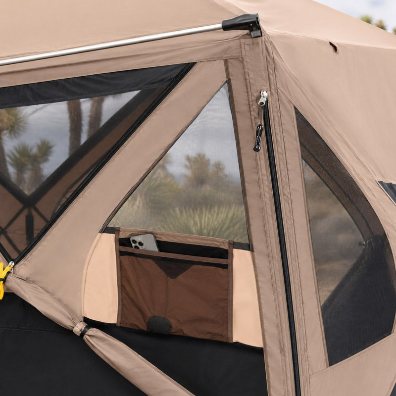 4 Person Pop Up Camping Tent, Rainfly, and Mesh Windows