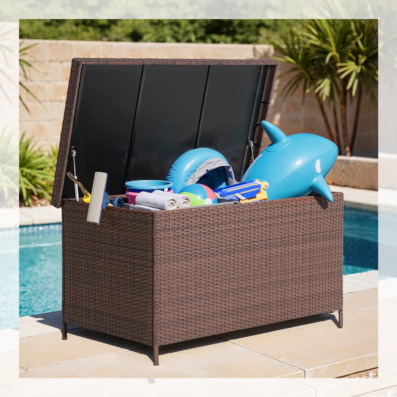 158 Gallon Extra Large Durable Resin Outdoor  Storage  Waterproof Deck Box, Brown