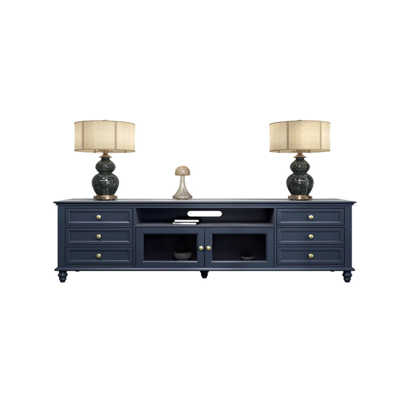 Light luxury design sense solid wood TV cabinet, Gray, 25.98”H x 86.61”L x 15.74”W
