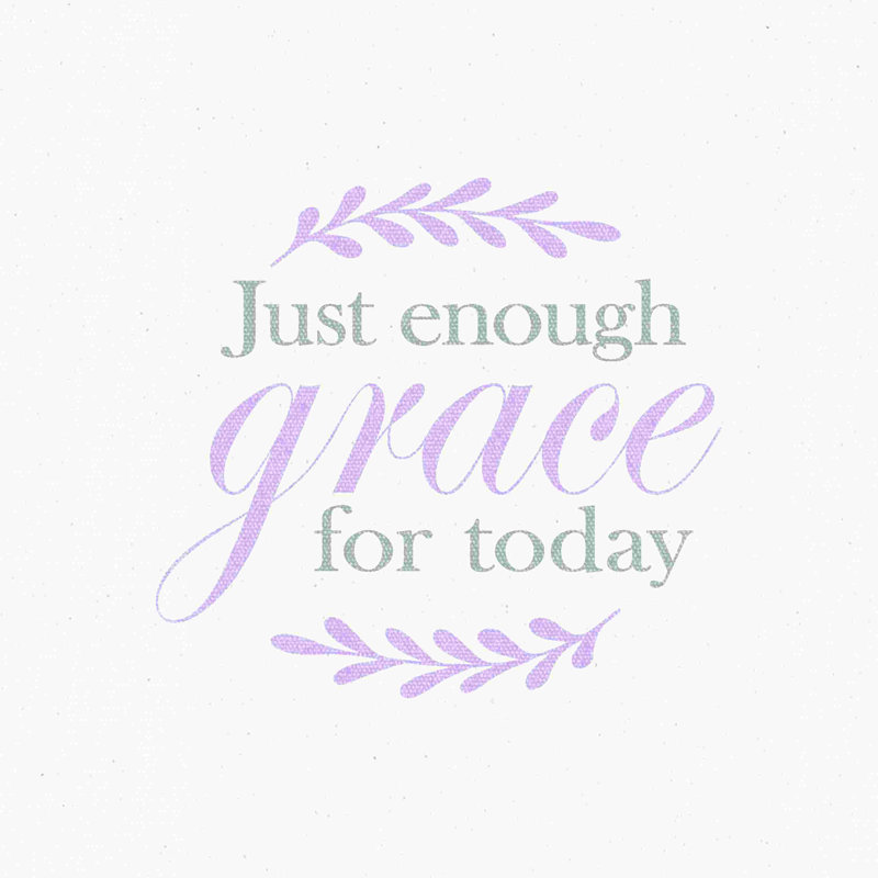 Just Enough Grace - mauve, H 12 po x l 12 po