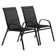 Harbour Housewares - Texteline Canvas Garden Chairs - Black