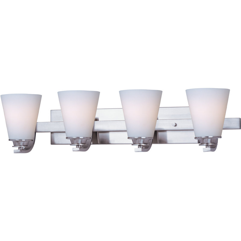 Éclairage de salle de bain à intensité variable 4 lumières Burmuda, Nickel satiné