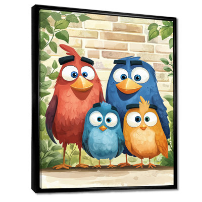 Funny Family Of Bird Cartoons III - Nursery's Wall Art Living Room