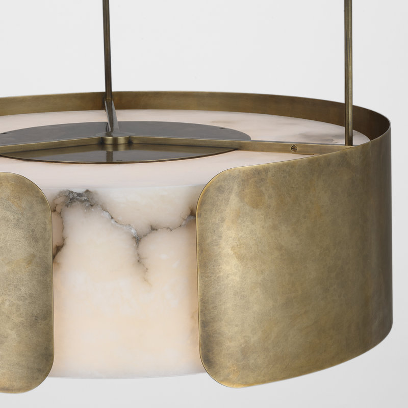 Anne-Marie Barton Armise 28" Drum Chandelier, Mottled Brass