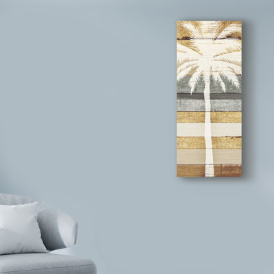 « beachscape palms iv gold neutral », reproduction d’impression sur toile tendue