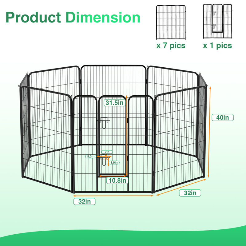 Enclos pour chien en métal, 40 " ( 32 Pannel )