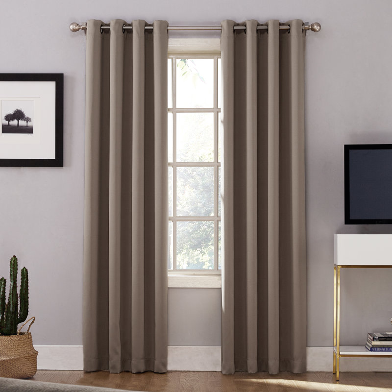 Oslo Theater Grade Extreme 100% Blackout Grommet Curtain Panel, Mushroom, 52" W x 95" L