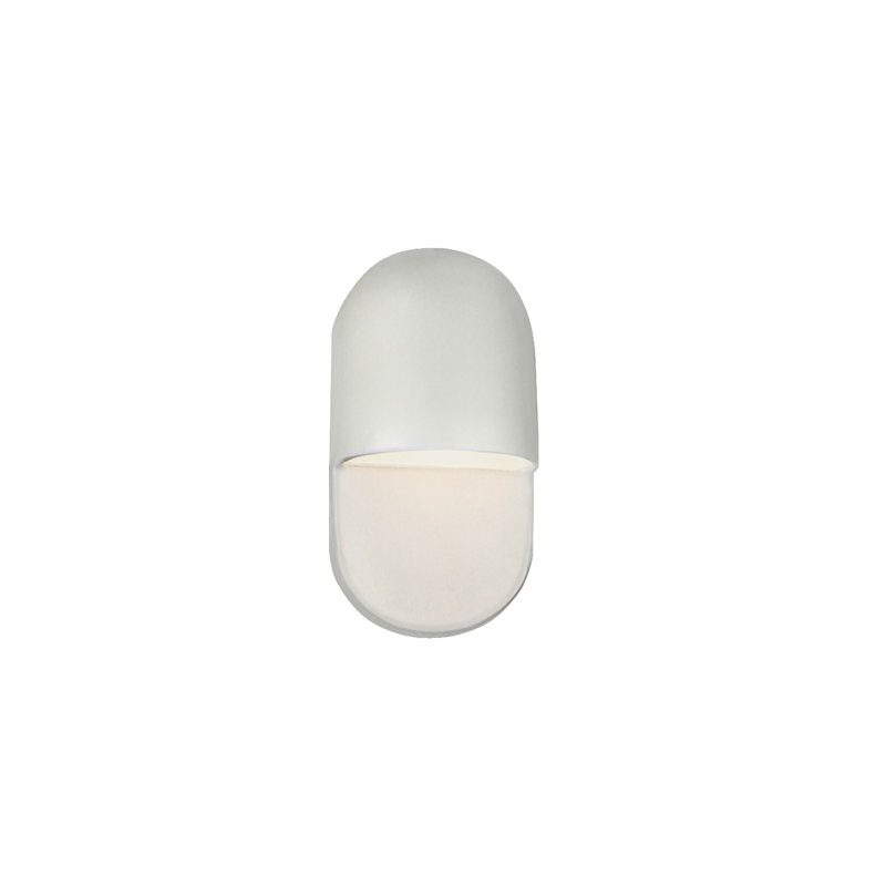 Plafonnier encastré d'extérieur câblé Bharath, Blanc mat, H 10 po x l 5 po x P 4 po