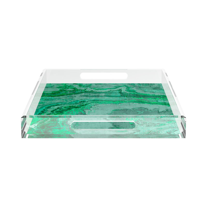 Plateau décoratif Agate Malachite, L 22,5 po x P 14,5 po x H 2 po, Malachite
