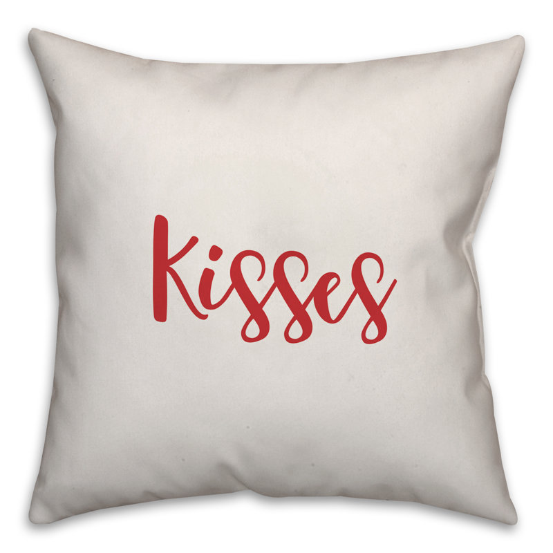  Coussin Kisses, Blanc / rouge, Housse de coussin