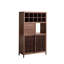 Vitrine de 35,43 po en bois de noyer noir brun massif de style chinois