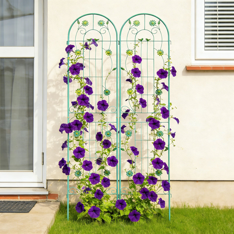 Panneaux arqués en treillis de jardin en métal 86,7 po x l 19,7 po pour vignes grimpantes