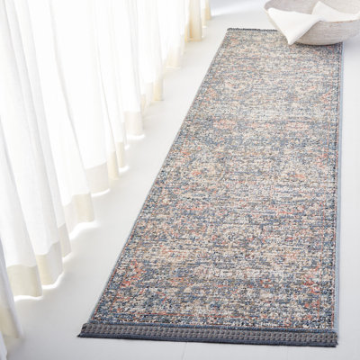 Tapis bleu marine / rouille tissé à la machine Lauren Ralph Lauren Dundrum, 80% polyester, 20% coton