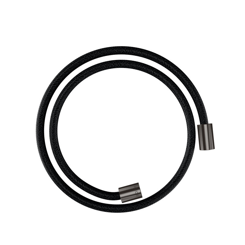 AXOR Shower Solutions Textile Hose with Cylindircal Nut, 49", Black