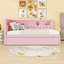 Full-Size Linen Upholstered Daybed with LED Lighting, USB Ports, and Pull-out Twin Trundle-52465223