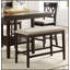 Mobilier de salle à manger rembourré en tissu foncé à hauteur de comptoir 1pc