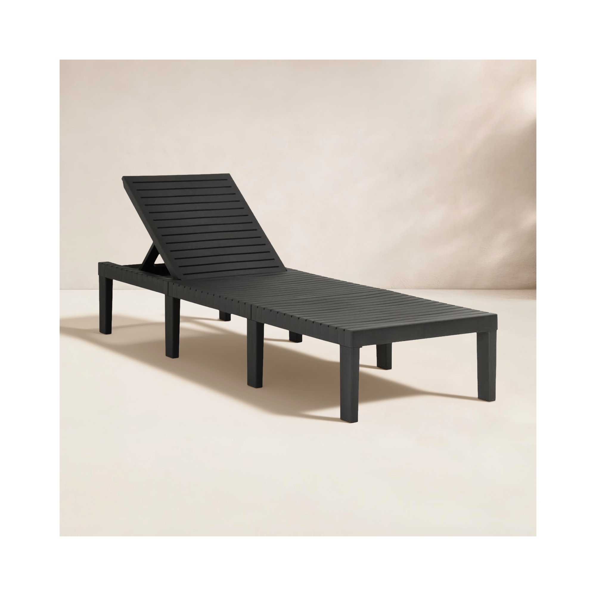Aldridge Sun Lounger Plastic White, Black