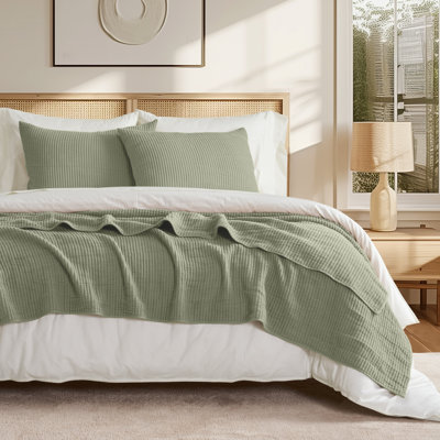 Ribbed Cotton Coverlet Set