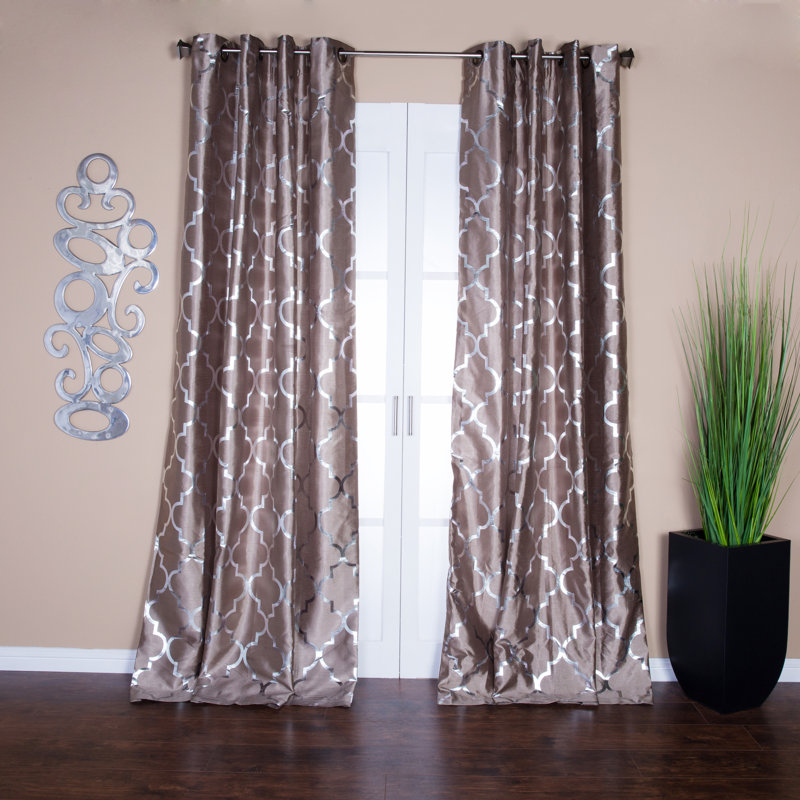 Semi Sheer Curtain Single Panel, 54" W x 108" L, Taupe