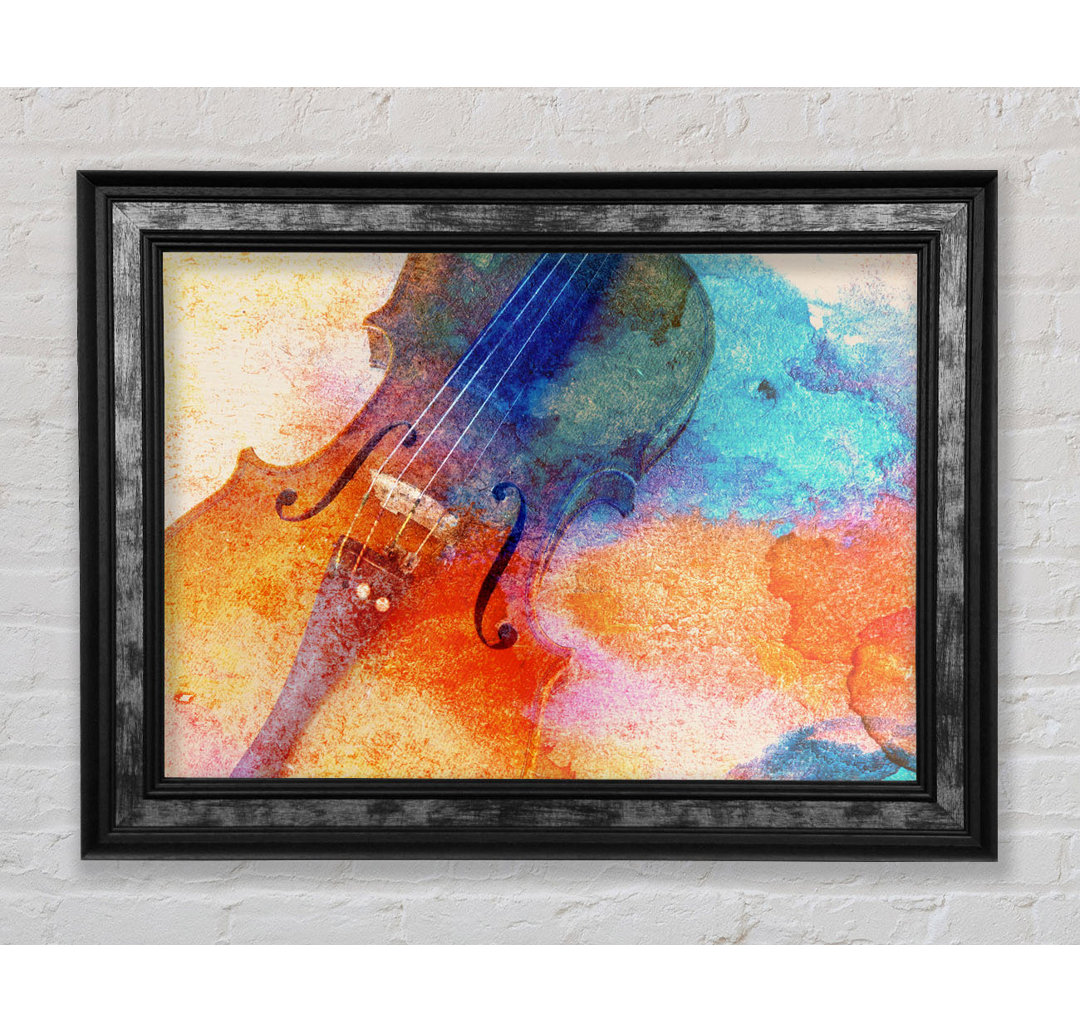 Gerahmtes Leinwandbild Water Colour Splash Violin