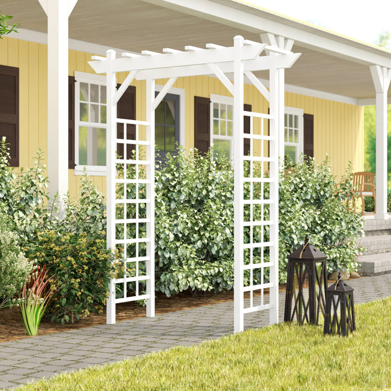 Providence 28'' W x 64'' D Polyvinyl Chloride (PVC) Arbor in White, White
