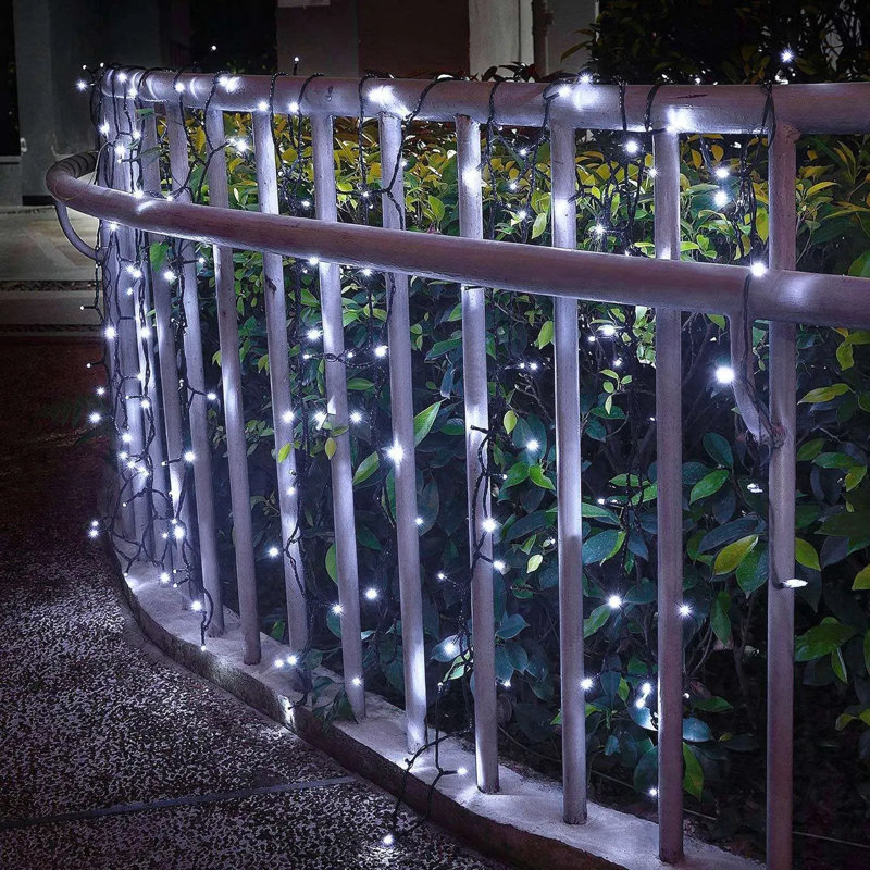 Guirlande solaire 12 m, 100 lumières multicolores à DEL 8 modes - Ip44 imperméable à l'eau, 39 pi pour patio / Noël / mariage