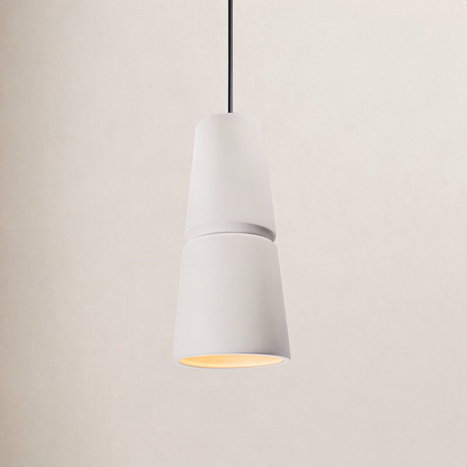 Logan Dimmable Cone Single Light Pendant, 18" H x 8" W x 8" D, Bisque, Dark Bronze