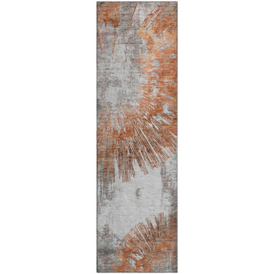 Premium Machine Washable Prisco Terracotta Rug