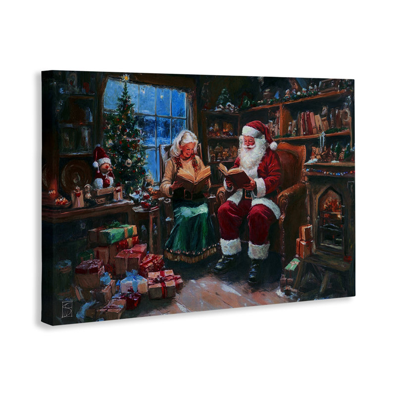 Joyeux M. et Mme Claus, toile par Sara Culpepper, H 20 po x l 30 po