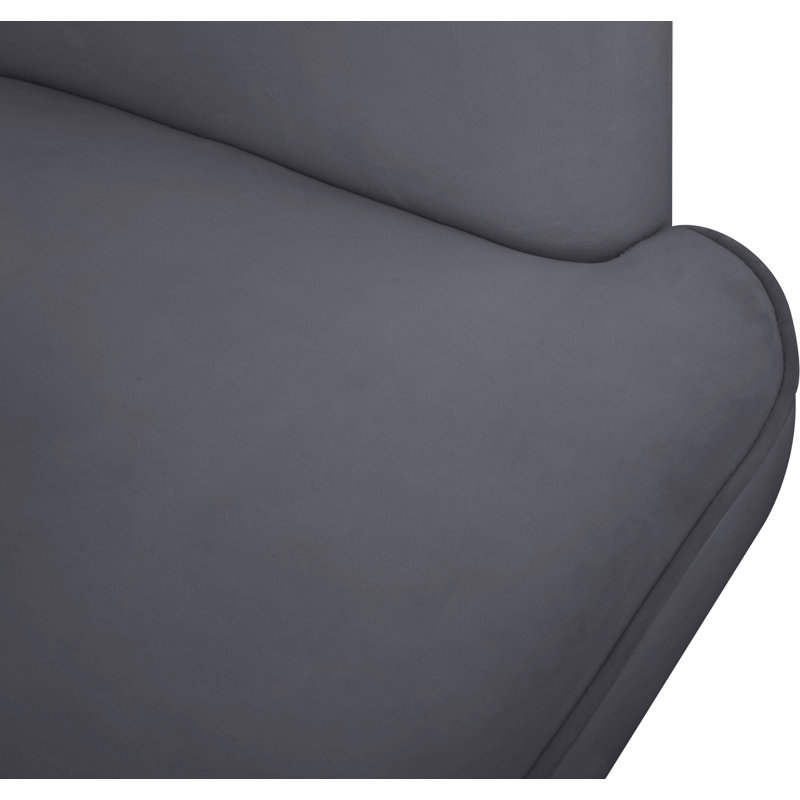 Loicel Velvet Barrel Chair, Gray Velvet