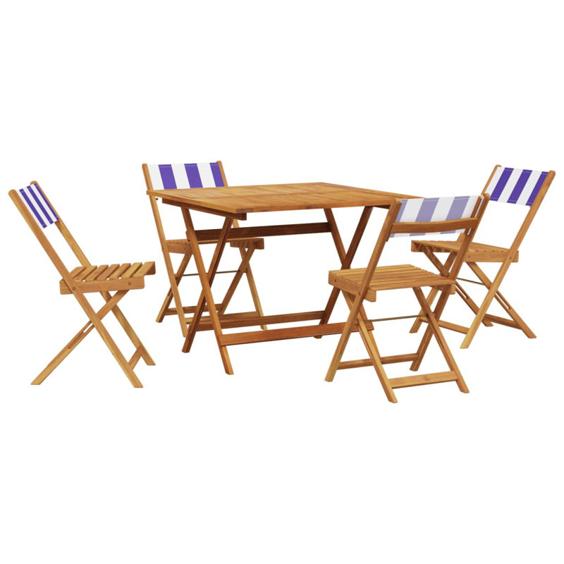 4 - Person Acacia Wood Patio Dining Set with Square Table