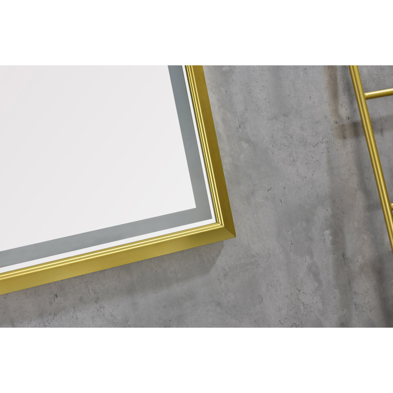42 In. W X24 In. H Oversized Rectangular Framed LED Mirror Anti-Fog Dimmable Wall Mount Bathroom Vanity Mirror