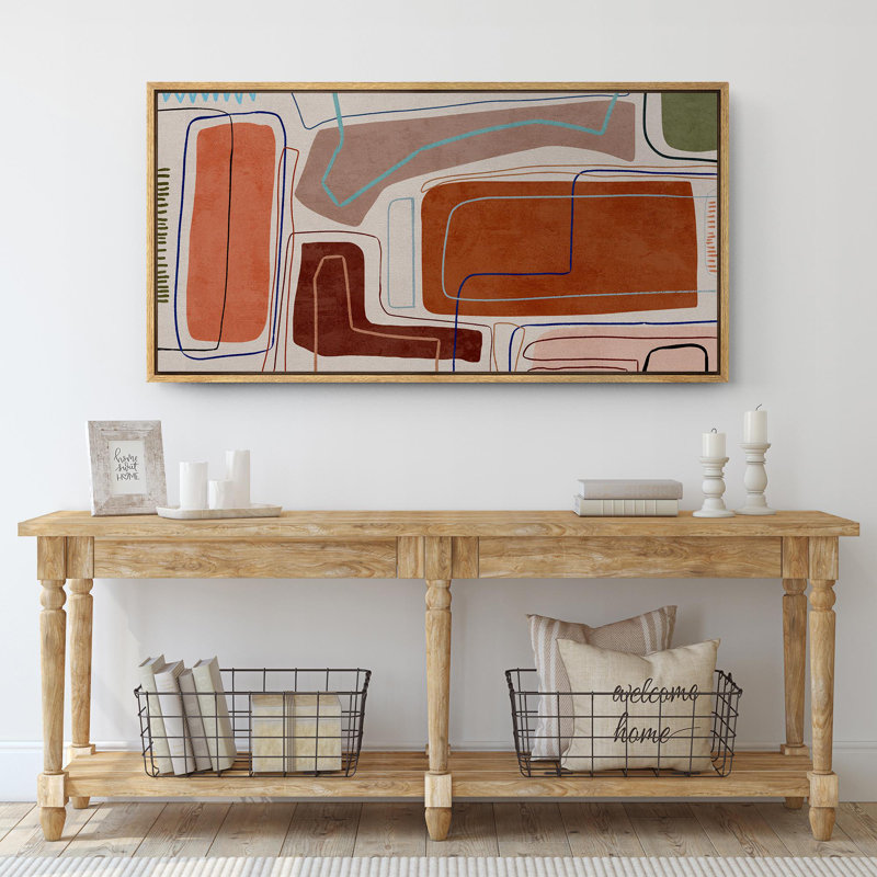Impression sur toile encadrée orange et brun, H 30 po x l 60 po, Naturel